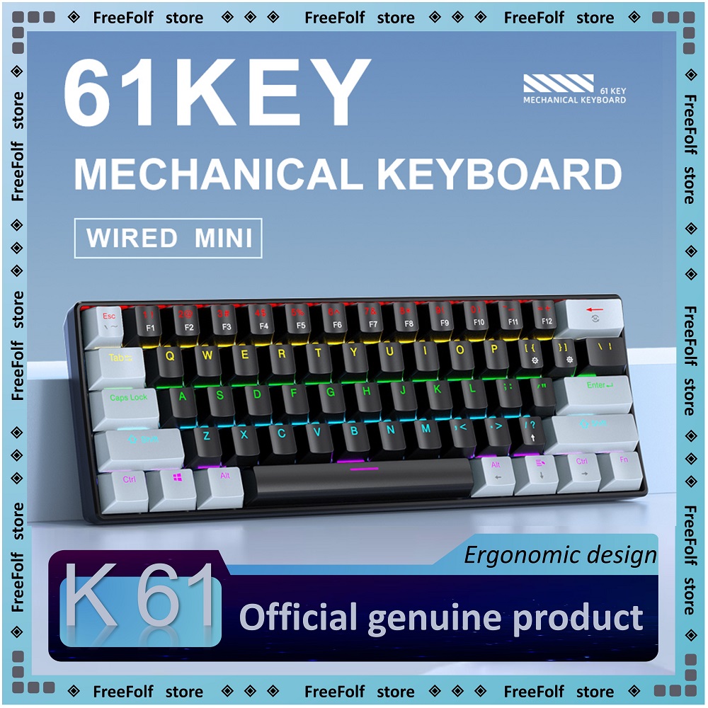 Gaming Keyboard Blue Switches - APAYADO K61 Mini 60% Gaming Keyboard