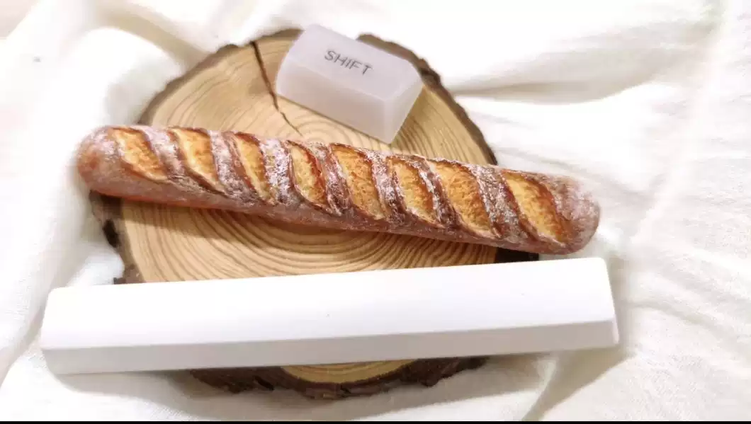 Gaming Keyboard Mechanical - Baguette Food Artisan Spacebar Keycap -