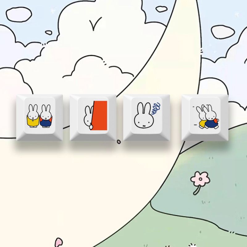 New Miffy rabbit cartoon cute  - Gaming Keyboard Mechanical ulasan dan harga