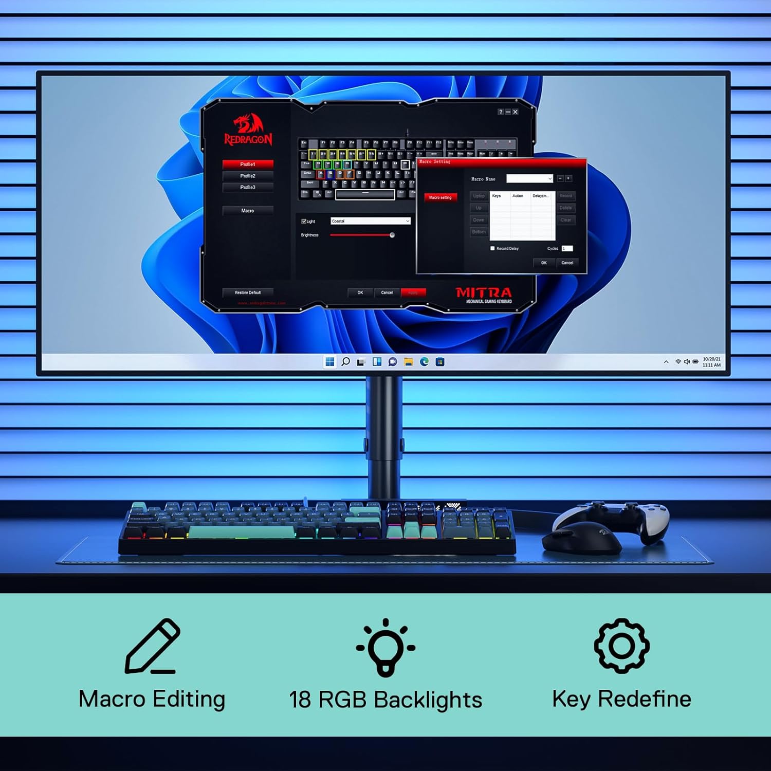 Redragon SE Wired RGB Gaming 1 - Gaming Keyboard Blue Switches ulasan dan harga