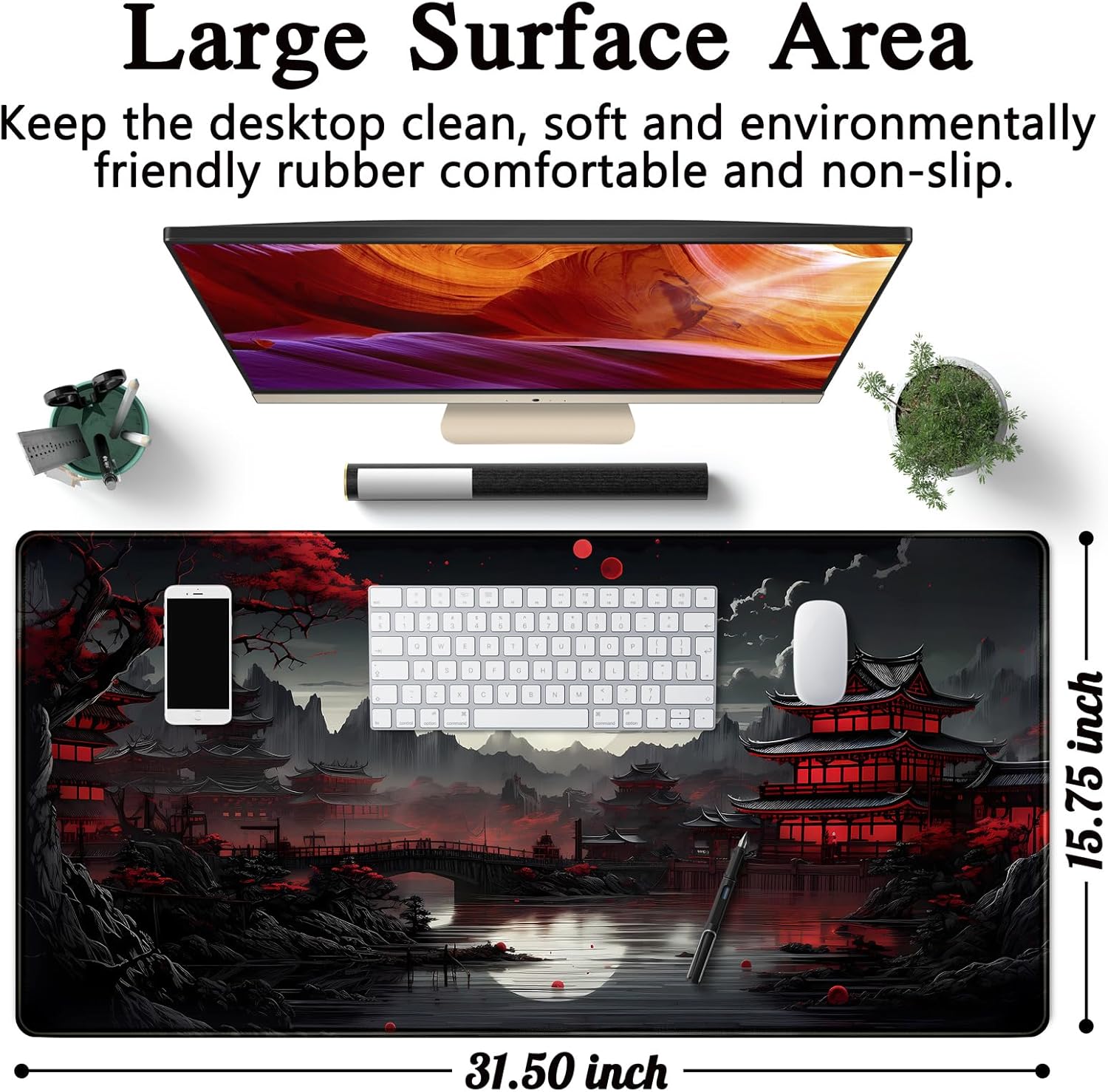 Japanese Desk Mat Riverside Fu - Gaming Keyboard And Mouse Pad ulasan dan harga
