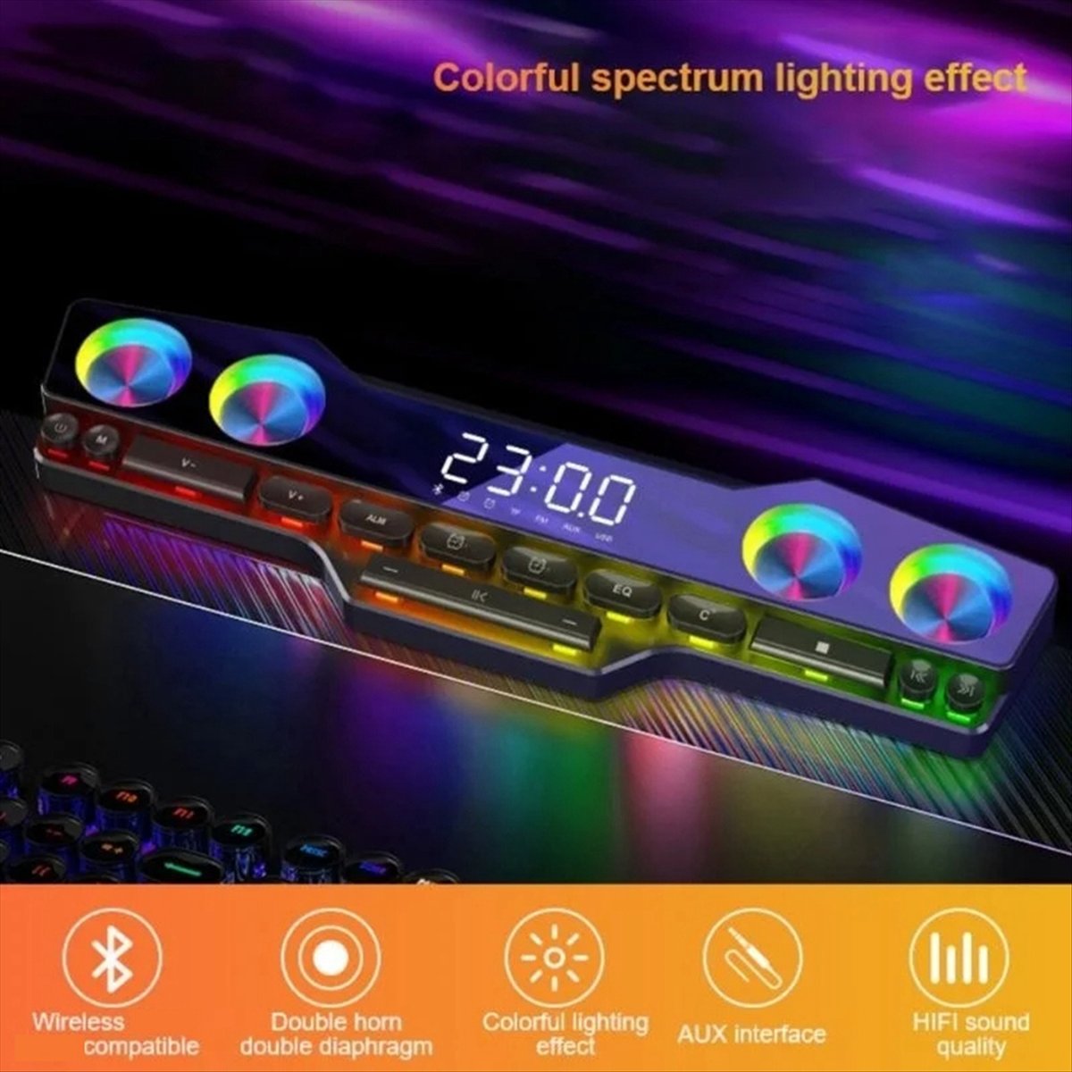 DTC5 V18 Dazzle Colour Speaker - Gaming Keyboard Bluetooth ulasan dan harga