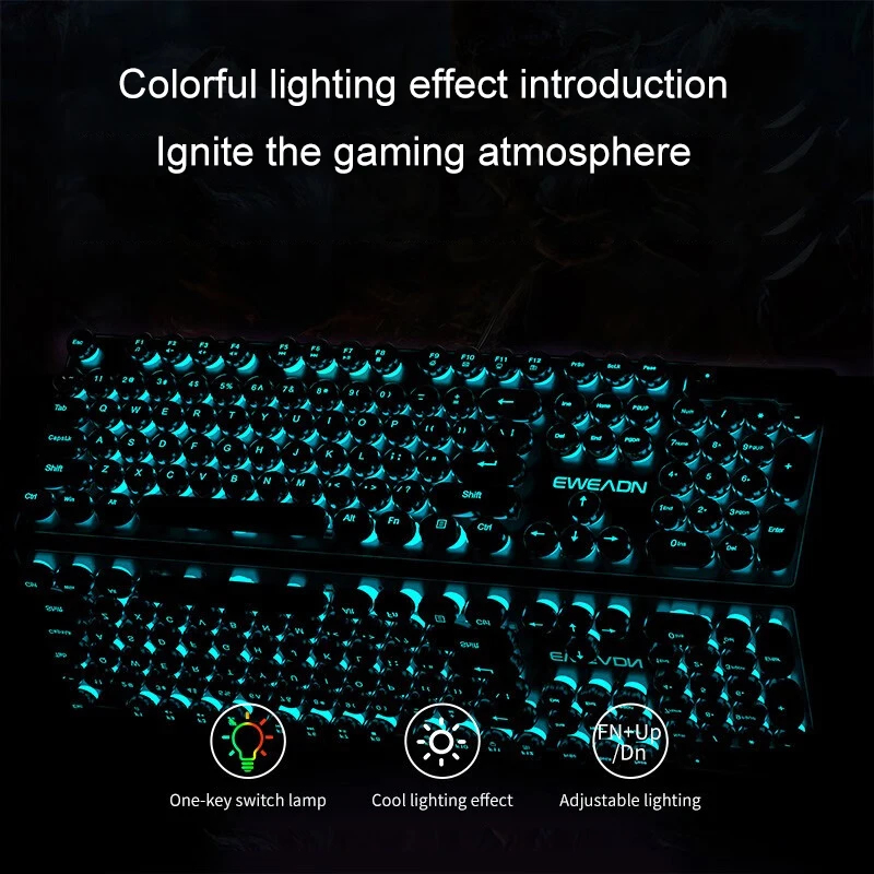 Retro Punk Mechanical Feel Key - Gaming Keyboard Mechanical ulasan dan harga