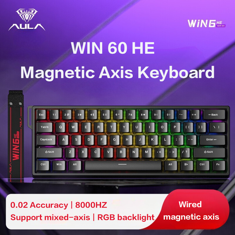 AULA WiN 60 Magnetic Axis Keyb - Gaming Keyboard Blue Switches ulasan dan harga