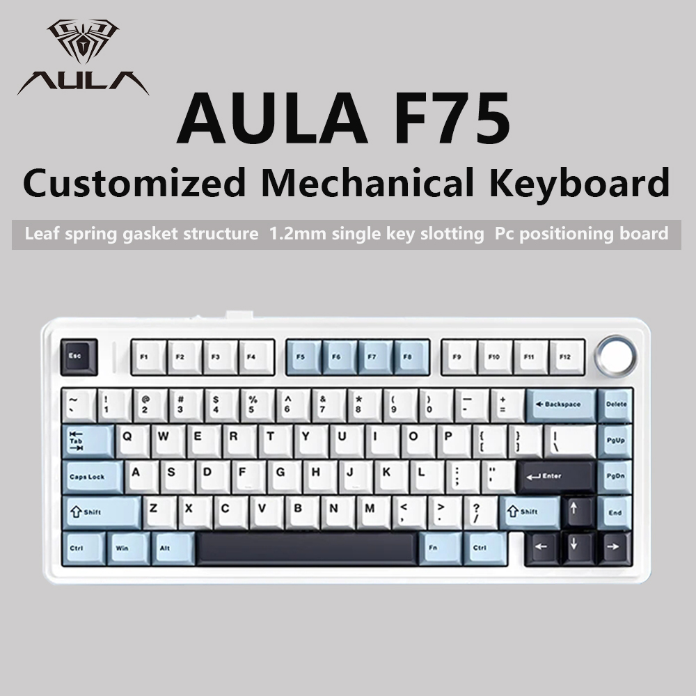 AULA F75 2.4G Wireless/Bluetoo - Gaming Keyboard Blue Switches ulasan dan harga