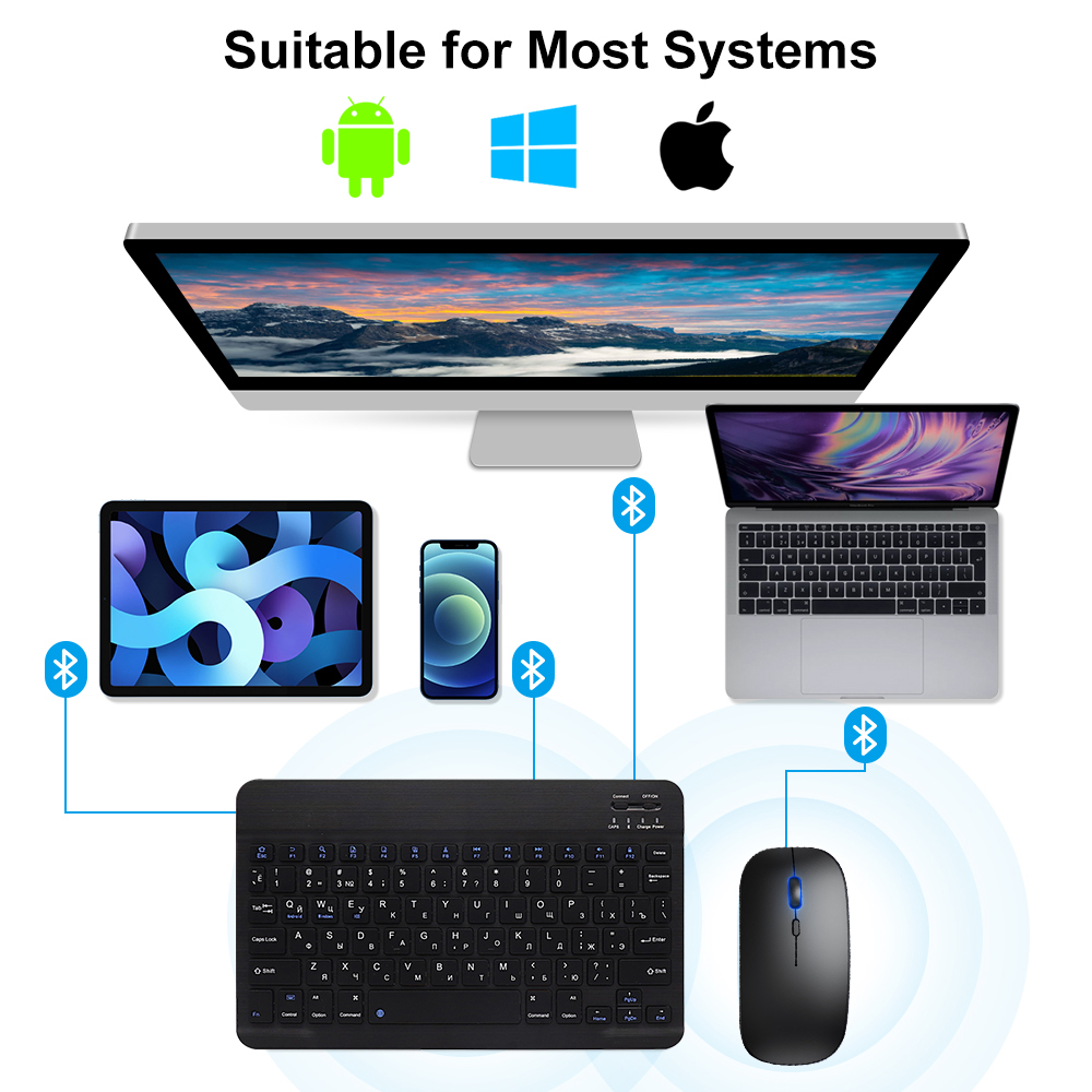 Bluetooth Keyboard and Mouse F - Gaming Keyboard Bluetooth ulasan dan harga