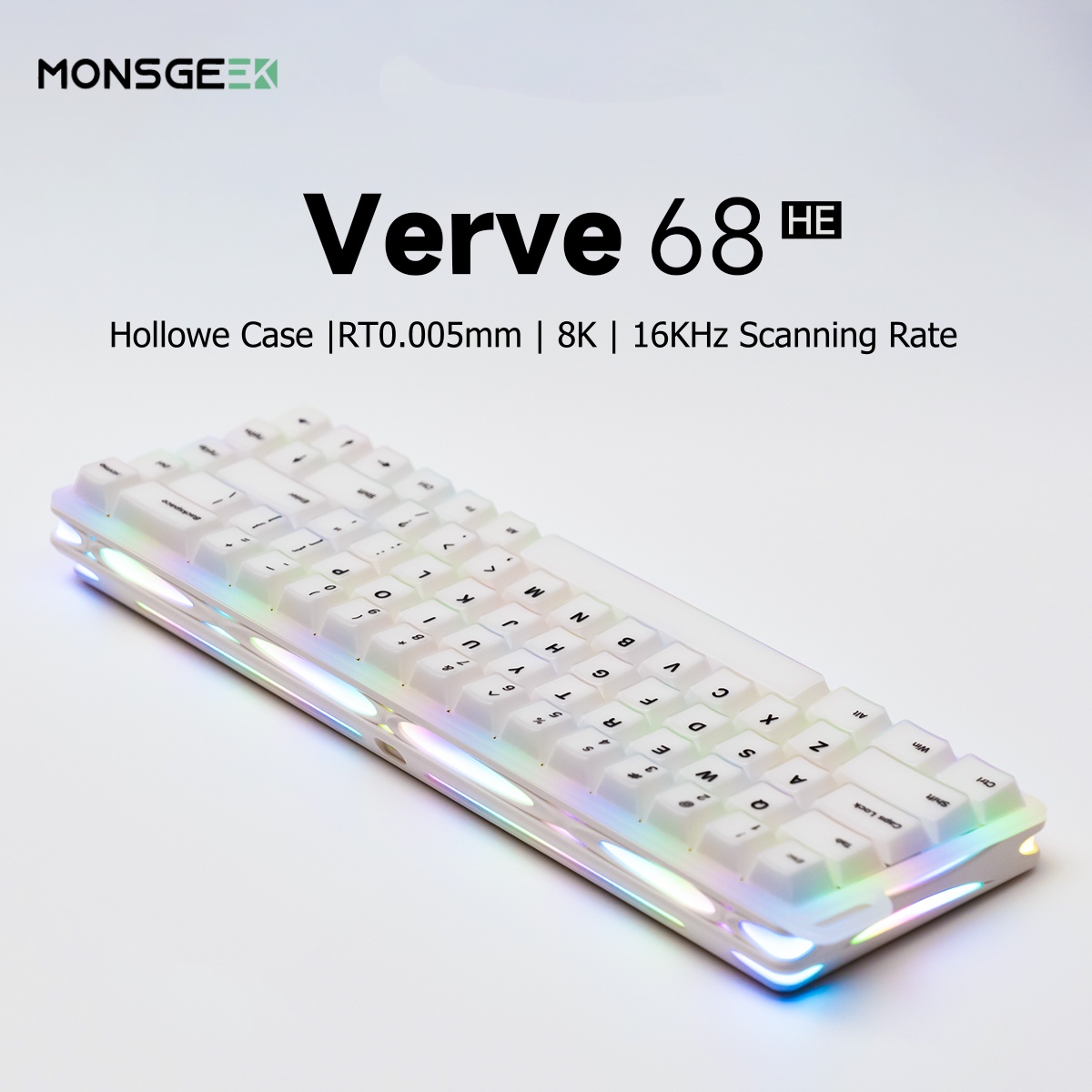 AKKO X MonsGeek Verve 68 HE Ke - Keyboard Gaming Transparent ulasan dan harga