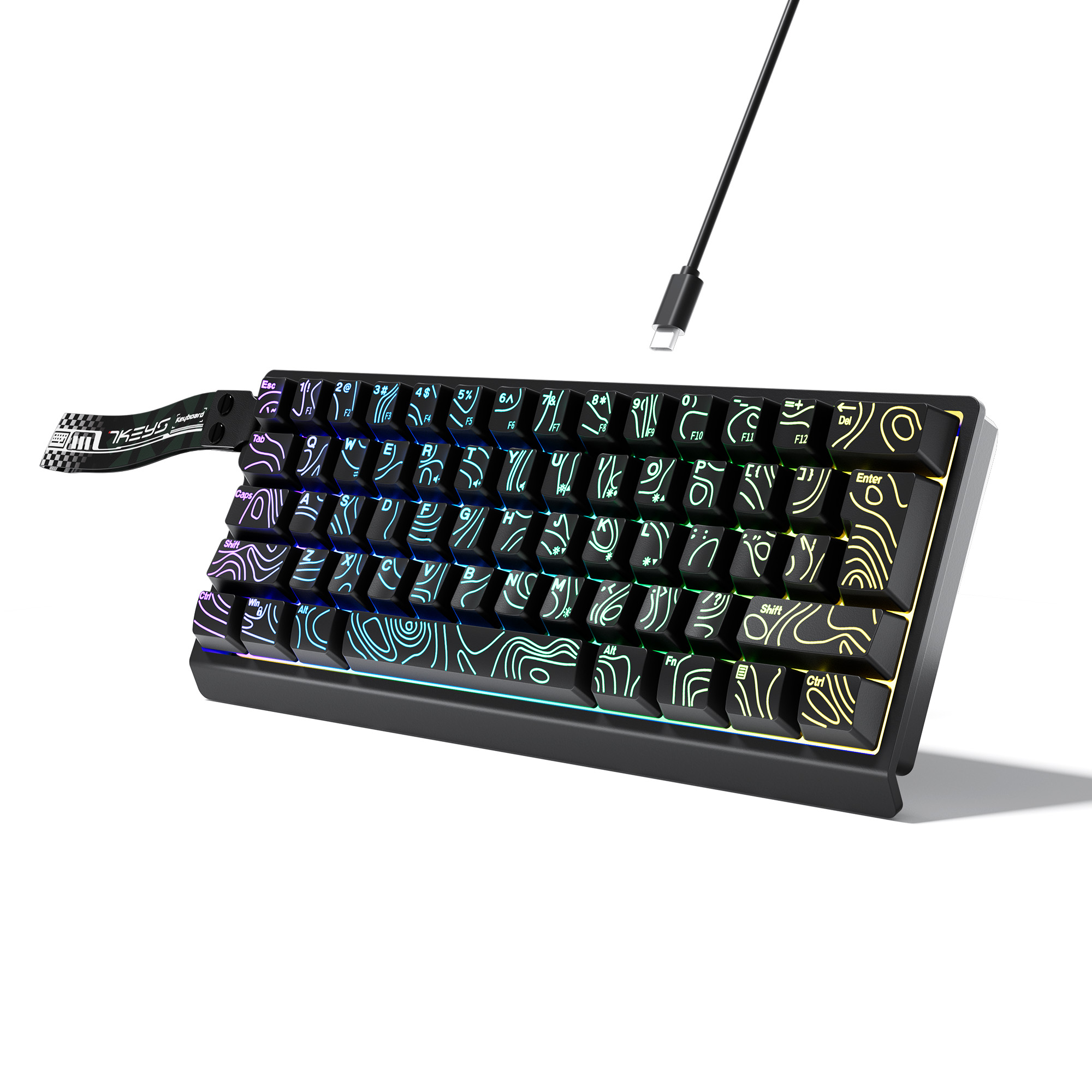 60% compact wired keyboard wit - Gaming Keyboard Blue Switches ulasan dan harga