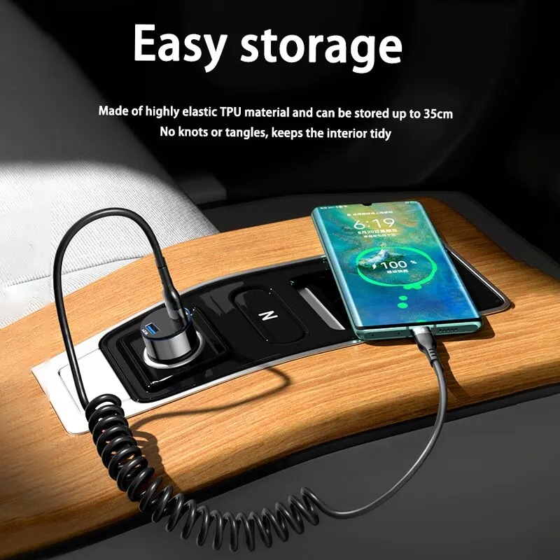 5A Fast Charging Coiled USB C  - Coiled Usb Cable ulasan dan harga