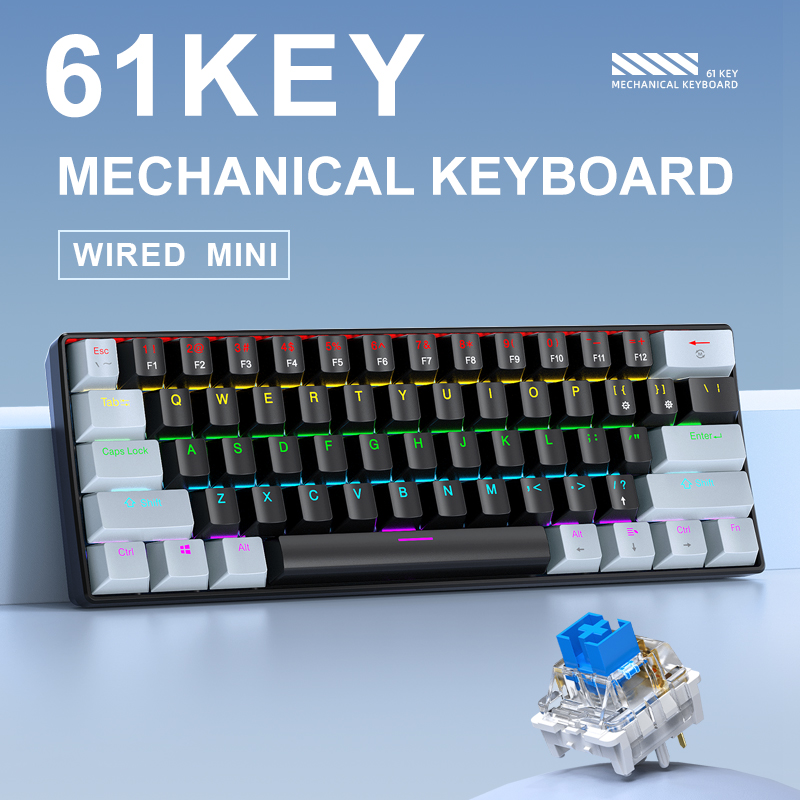 APAYADO K61 Mini 60% Gaming Ke - Gaming Keyboard Blue Switches ulasan dan harga