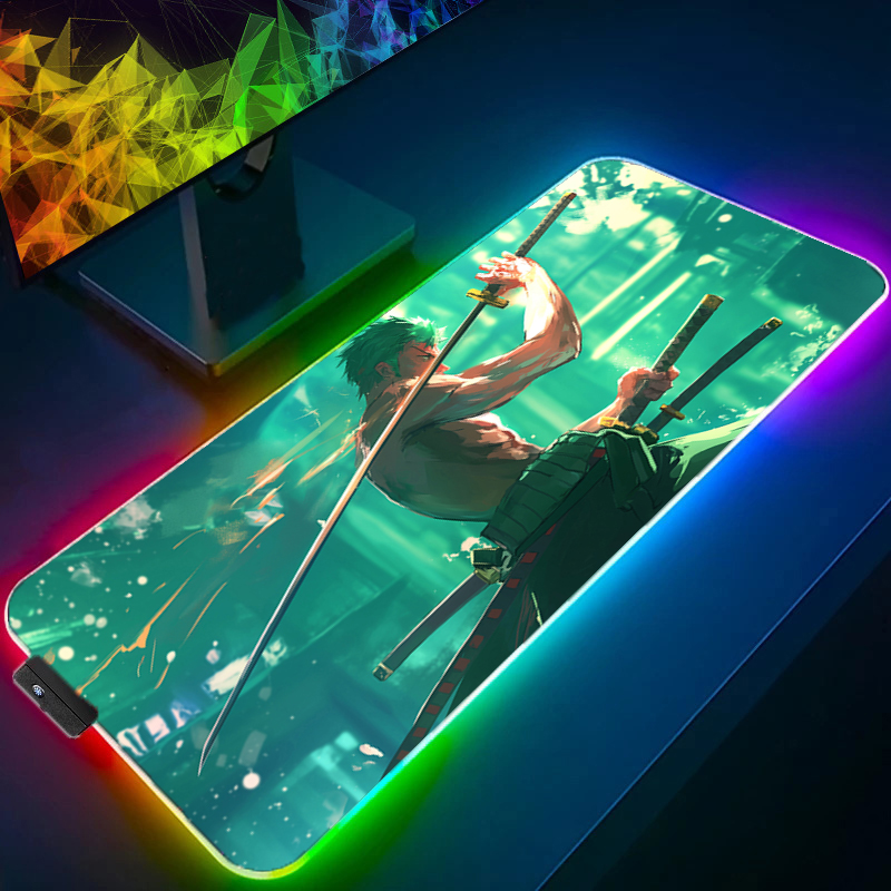 ONE PIECE Zoro Mouse Pad RGB G - Gaming Keyboard En Mouse ulasan dan harga