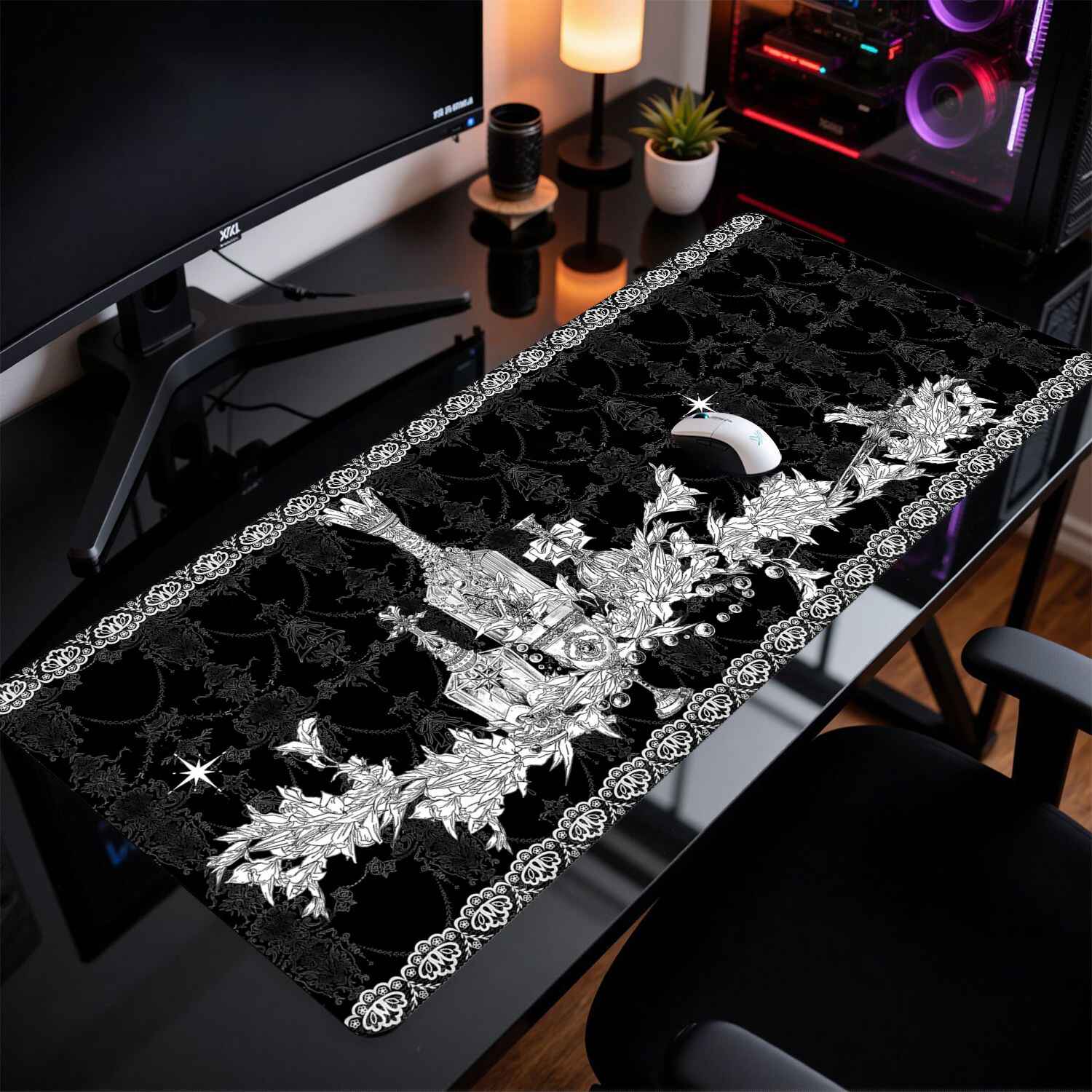 Divine Realm Gothic Building M - Gaming Keyboard And Mouse Pad ulasan dan harga