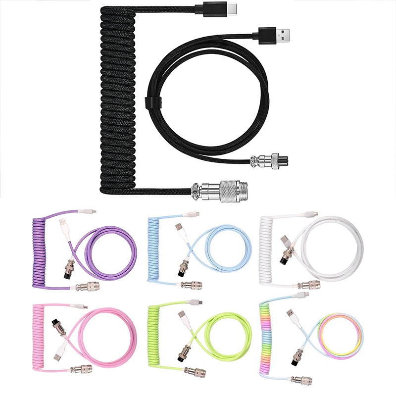 USB Type C Mechanical Keyboard - Coiled Usb Cable ulasan dan harga