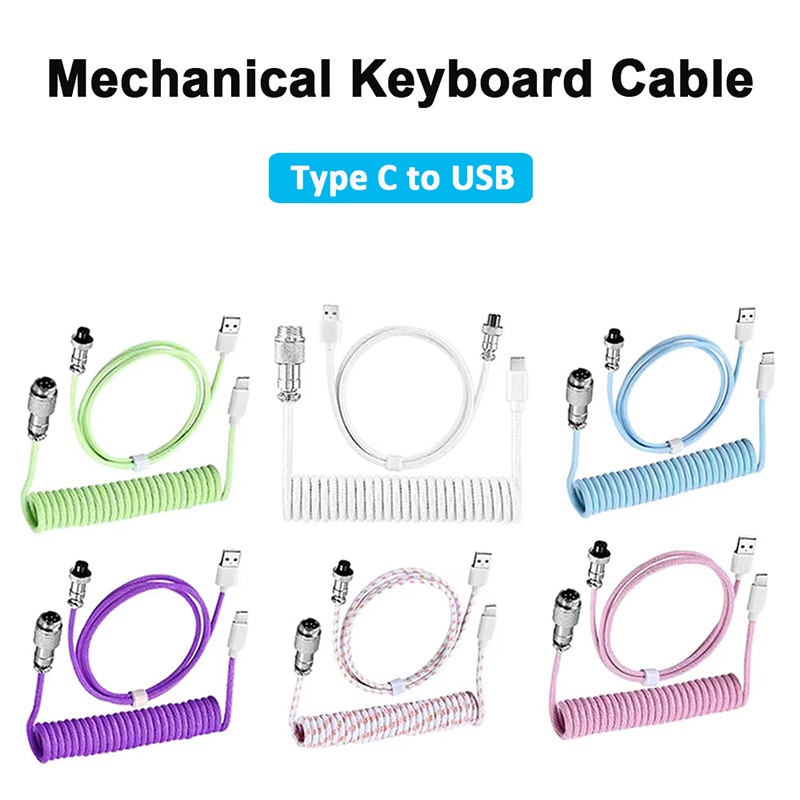 USB Type C Mechanical Keyboard - Coiled Usb Cable ulasan dan harga