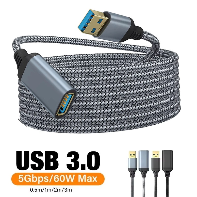 USB 3.0 Nylon Braided Extensio - Coiled Usb Cable ulasan dan harga