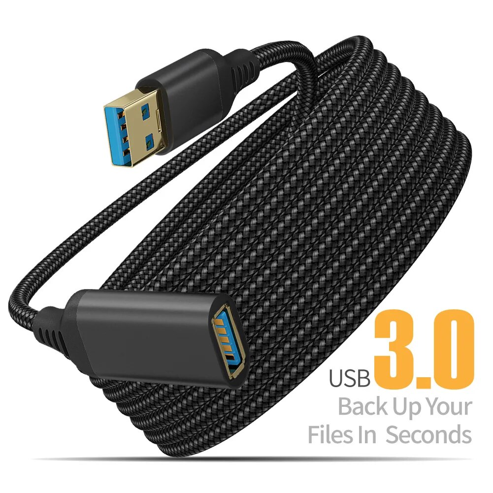 USB 3.0 Nylon Braided Extensio - Coiled Usb Cable ulasan dan harga