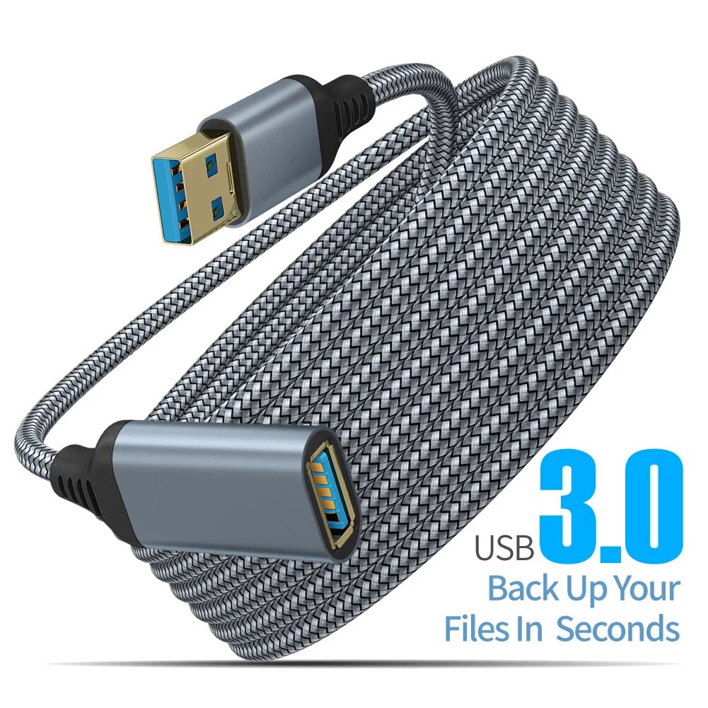 USB 3.0 Nylon Braided Extensio - Coiled Usb Cable ulasan dan harga