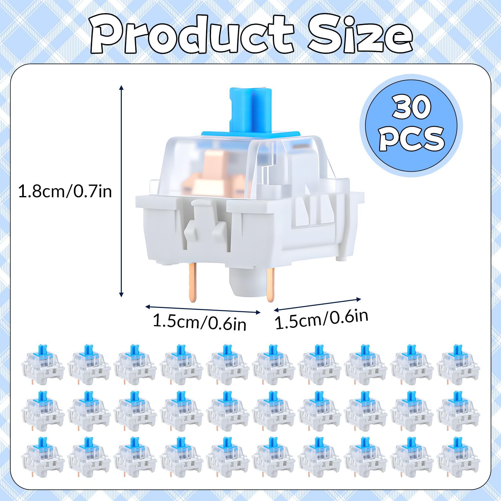 30 PCS Mechanical Keyboard Swi - Gaming Keyboard Blue Switches ulasan dan harga