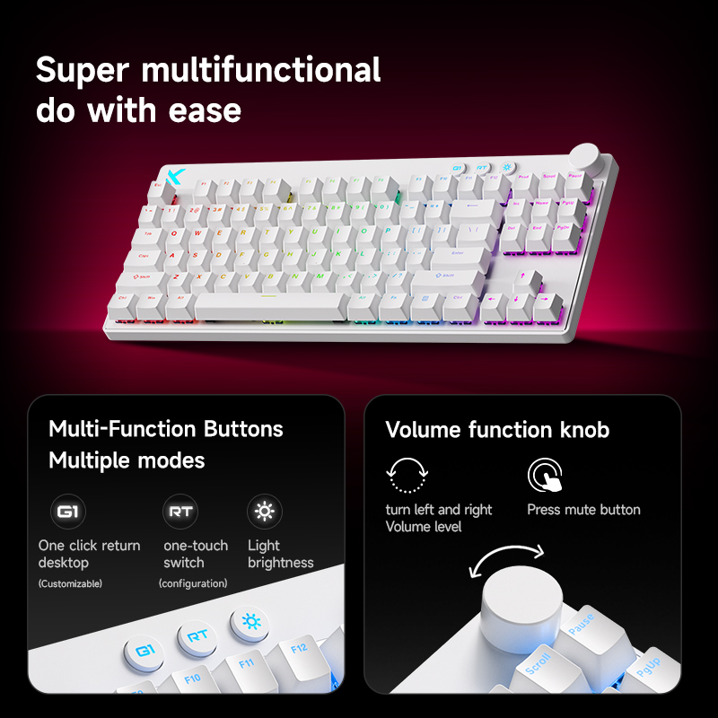 Mchose Mix87 Magnetic Swtich K - Keyboard Gaming Transparent ulasan dan harga