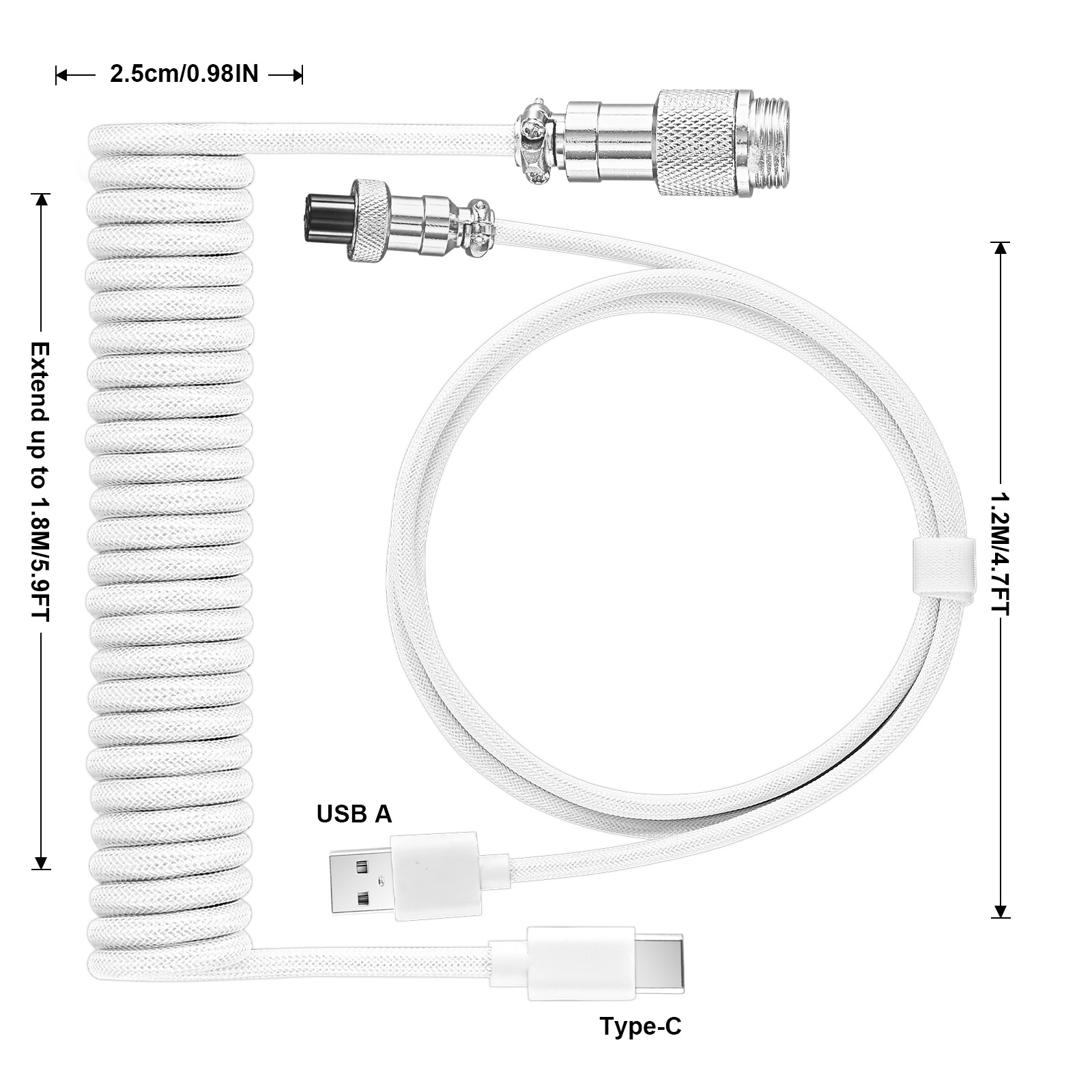 USB Type C Mechanical Keyboard - Coiled Usb Cable ulasan dan harga