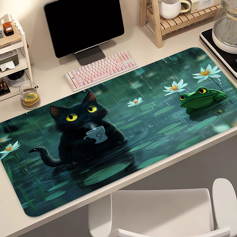 Kawaii Black Cat Silicone Soft - Gaming Keyboard And Mouse Pad ulasan dan harga