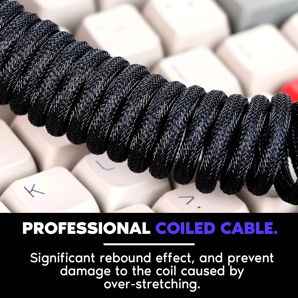 1.5m Coiled Keyboard Cable USB - Coiled Usb Cable ulasan dan harga