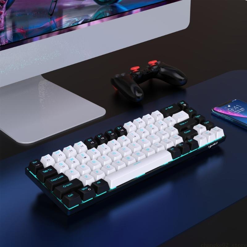Portable 68Keys Mechanical Gam - Gaming Keyboard Blue Switches ulasan dan harga